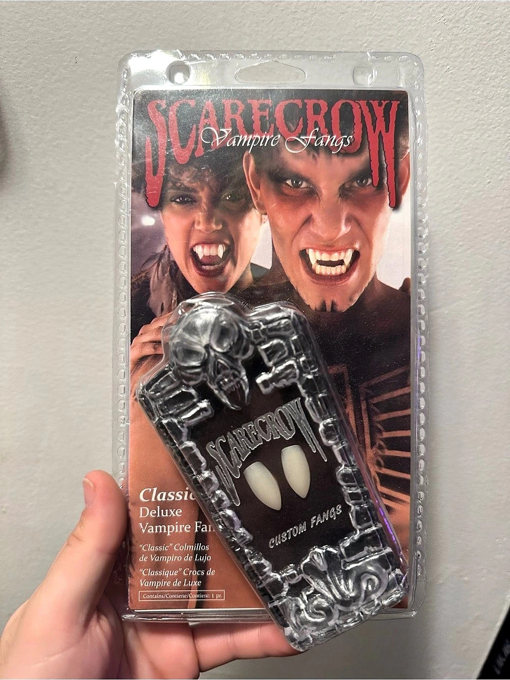 Scarecrow Classic Deluxe Vampire Fangs SK100 Custom Fit Reusable Halloween NEW